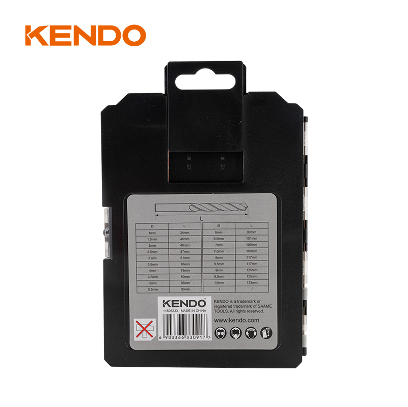 19-teiliger HSS-Spiralbohrer, geschmiedet und schwarz lackiert