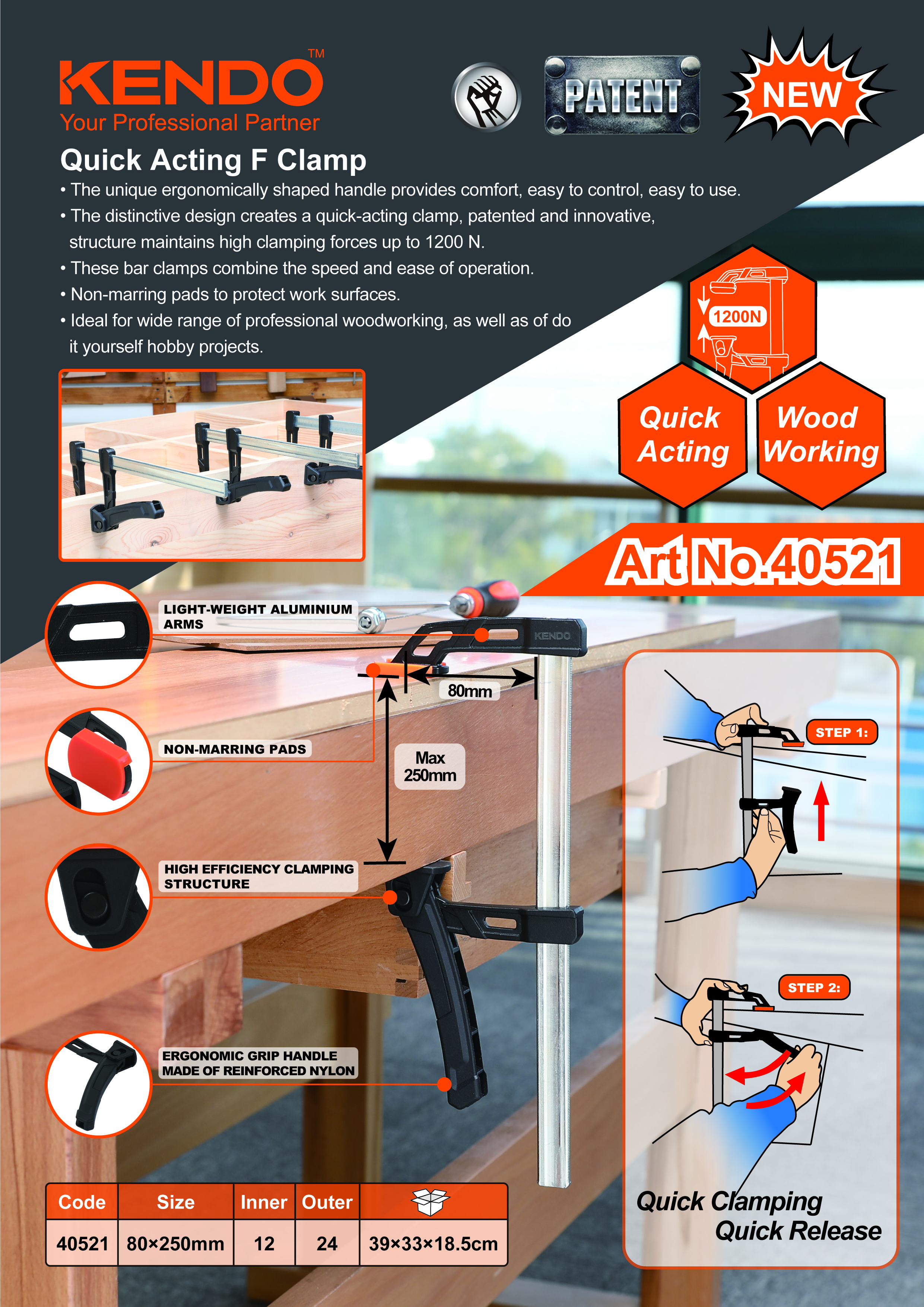 Was sind die Materialeigenschaften der Quick Acting F-Clamp?