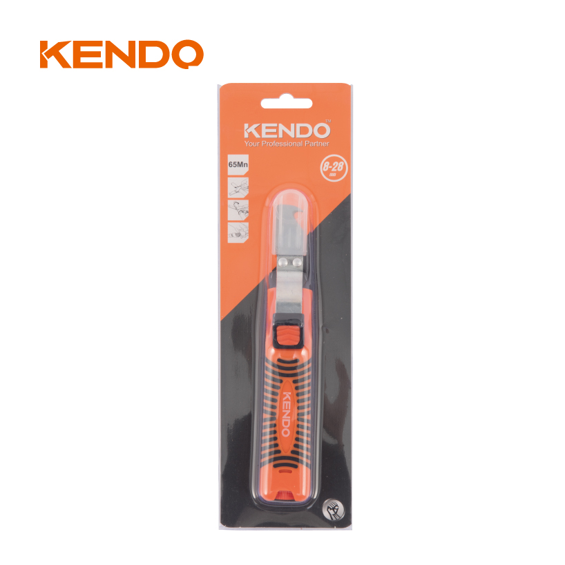 Abisoliermesser 8-28 mm mit rutschfester Softgrip-65-Mn-Klinge