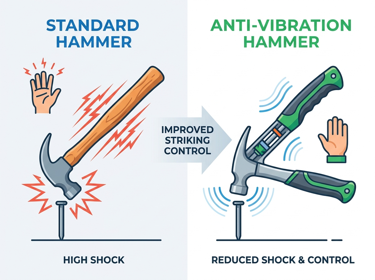 Anti-Vibrations-Klauenhammer, der St&ouml;&szlig;e bei Schlagarbeiten reduziert